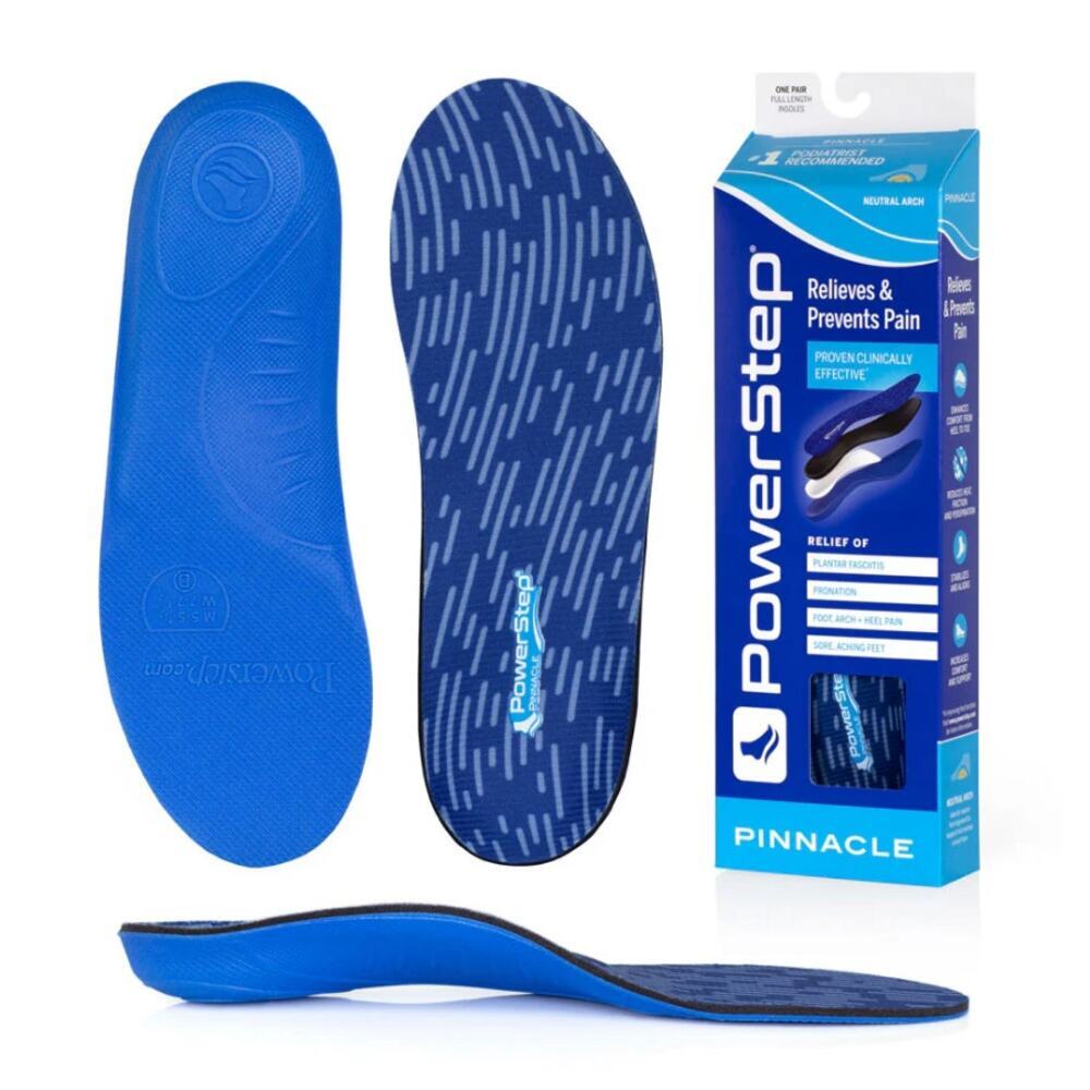 PowerStep Men's Pinnacle Heel Pain Relief Full-Length Orthotic Insole Size 14-15